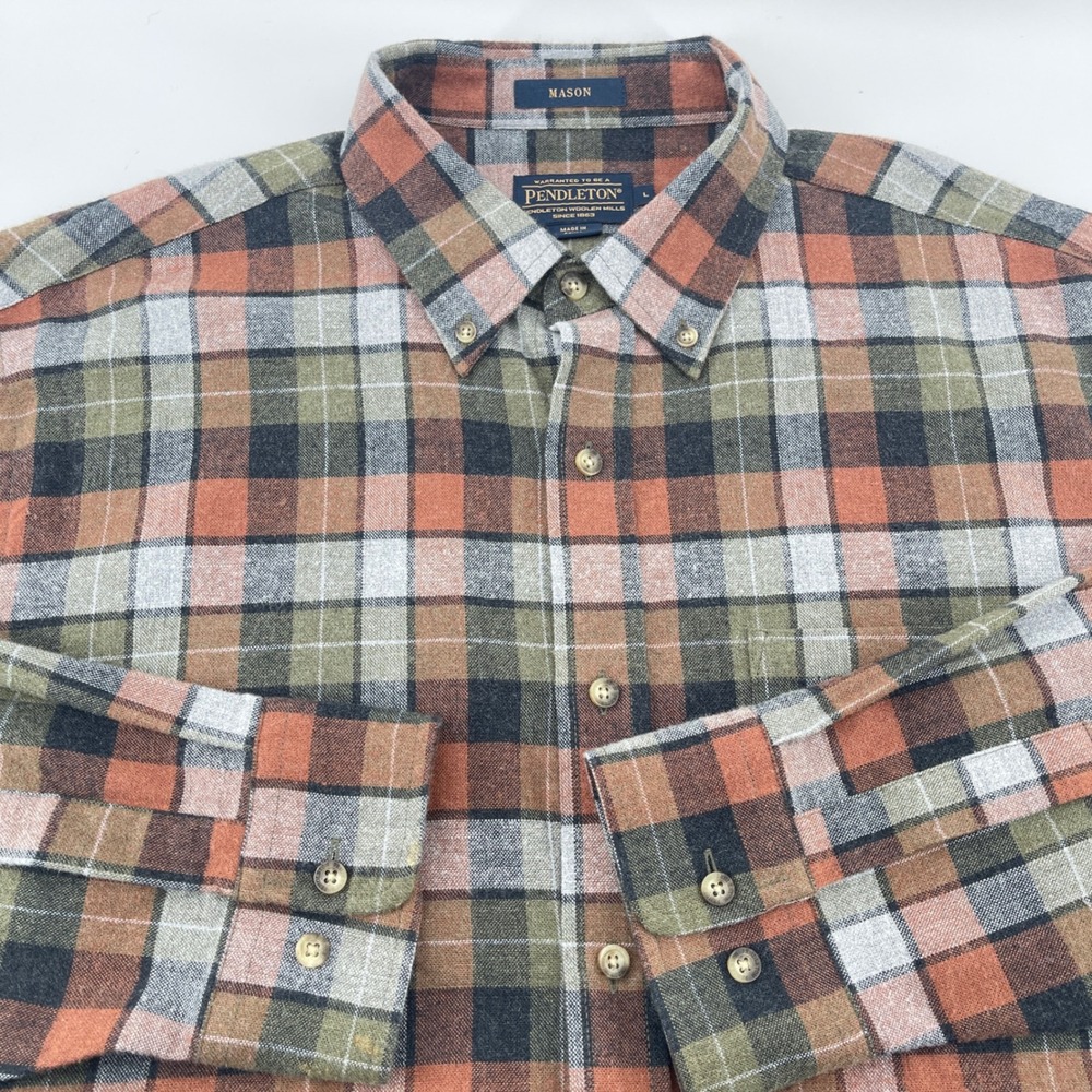 Pendleton Button Down Shirt Mens L Multicolor Pla… - image 1